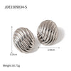 Wholesale Women's Stainless Steel Oval Geometric Electroplated Earrings