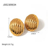 Wholesale Women's Stainless Steel Oval Geometric Electroplated Earrings