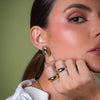 Wholesale Women's Stainless Steel Oval Geometric Electroplated Earrings