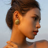 Wholesale Women's Stainless Steel Oval Geometric Electroplated Earrings