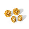 Wholesale Women's Stainless Steel Pearl Flower Earrings In French Court Style With Electroplating