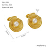 Wholesale Women's Stainless Steel Pearl Geometric Earrings With Electroplating Simple Minimalist Style