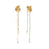Wholesale Women's Stainless Steel Pearl Tassel Earrings Geometric Design Electroplated Light Luxury High End Jewelry