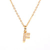 Wholesale Women's Stainless Steel Pendant Necklace With 26 English Letters Pattern O Chain And Diamond Design