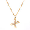 Wholesale Women's Stainless Steel Pendant Necklace With 26 English Letters Pattern O Chain And Diamond Design
