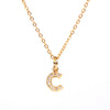 Wholesale Women's Stainless Steel Pendant Necklace With 26 English Letters Pattern O Chain And Diamond Design