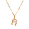 Wholesale Women's Stainless Steel Pendant Necklace With 26 English Letters Pattern O Chain And Diamond Design