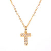 Wholesale Women's Stainless Steel Pendant Necklace With 26 English Letters Pattern O Chain And Diamond Design