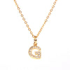 Wholesale Women's Stainless Steel Pendant Necklace With 26 English Letters Pattern O Chain And Diamond Design