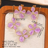 Wholesale Women's Stainless Steel Plants And Flowers Dripping Oil Jewelry Set Necklace And Earrings