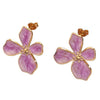 Wholesale Women's Stainless Steel Plants And Flowers Dripping Oil Jewelry Set Necklace And Earrings