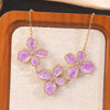 Wholesale Women's Stainless Steel Plants And Flowers Dripping Oil Jewelry Set Necklace And Earrings