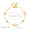 Wholesale Women's Stainless Steel Plants And Flowers Pattern Electroplated Jewelry Set With O Chain Necklace Earring Bracelet