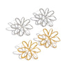 Wholesale Women's Stainless Steel Pvd Furnace Vacuum Real Gold Plated Exaggerated Stylish Oversized Flower Earrings