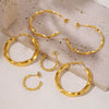 Wholesale Women's Stainless Steel Pvd Plated Geometric C Shaped And U Shaped Fashion Earrings