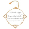 Wholesale Women's Stainless Steel Real Gold Plated Bracelet With Heart Circle And Eight Pointed Star Design