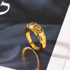 Wholesale Women's Stainless Steel Real Gold Plated Diamond Zircon Ring With Irregular Texture