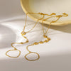 Wholesale Women's Stainless Steel Real Gold Plated Geometric Flower Wrist Chain Bracelet Niche Jewelry