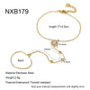 Wholesale Women's Stainless Steel Real Gold Plated Geometric Flower Wrist Chain Bracelet Niche Jewelry