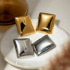 Wholesale Women's Stainless Steel Rectangular Geometric Original Design Electroplated Earrings