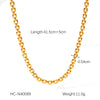 Wholesale Women's Stainless Steel Regular Chain Necklace With Geometric Pattern And Electroplating Treatment