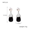 Wholesale Women's 316L Stainless Steel Resin Geometric Electroplated Colorful Earrings