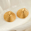 Wholesale Women's Stainless Steel Retro Style Irregular Arc Geometric Earrings With Electroplating