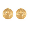 Wholesale Women's Stainless Steel Retro Style Irregular Arc Geometric Earrings With Electroplating