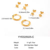 Wholesale Women's Stainless Steel Rhombus Earrings Set With Pvd Furnace Vacuum Real Gold Plating Little Fresh And Minimalist Style