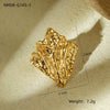 Wholesale Women's Stainless Steel Ring Light Luxury Irregular Tinfoil Pleated Electroplating Hand Jewelry