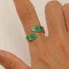 Wholesale Women's Stainless Steel Ring Retro Inlaid Colored Stone Geometric Star Pattern Electroplated