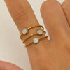 Wholesale Women's Stainless Steel Ring Retro Inlaid Colored Stone Geometric Star Pattern Electroplated