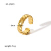 Wholesale Women's Stainless Steel Ring With Crown Heart Bow Leaves Wave Rhombus Drop Shape Star Geometric Patterns 18K Vacuum Gold Plated