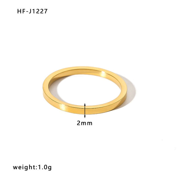 Wholesale Women's Stainless Steel Ring With Crown Heart Bow Leaves Wave Rhombus Drop Shape Star Geometric Patterns 18K Vacuum Gold Plated