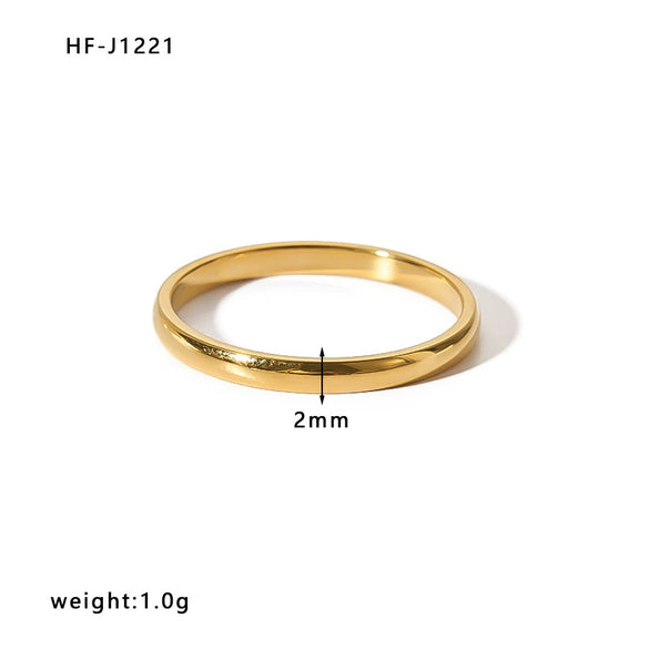 Wholesale Women's Stainless Steel Ring With Crown Heart Bow Leaves Wave Rhombus Drop Shape Star Geometric Patterns 18K Vacuum Gold Plated