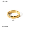 Wholesale Women's Stainless Steel Ring With Crown Heart Bow Leaves Wave Rhombus Drop Shape Star Geometric Patterns 18K Vacuum Gold Plated