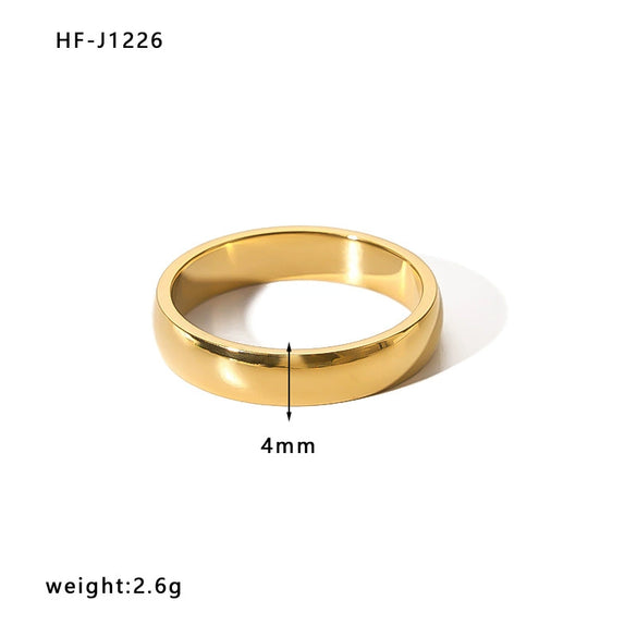 Wholesale Women's Stainless Steel Ring With Crown Heart Bow Leaves Wave Rhombus Drop Shape Star Geometric Patterns 18K Vacuum Gold Plated