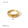 Wholesale Women's Stainless Steel Ring With Crown Heart Bow Leaves Wave Rhombus Drop Shape Star Geometric Patterns 18K Vacuum Gold Plated