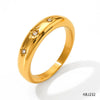 Wholesale Women's Stainless Steel Ring With Eight Awn Star Diamond Super Shiny Texture Electroplated