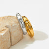 Wholesale Women's Stainless Steel Ring With Eight Awn Star Diamond Super Shiny Texture Electroplated