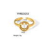 Wholesale Women's Stainless Steel Ring With Geometric Design And Pvd Furnace Real Gold Electroplating Exaggerated Fashion Lines