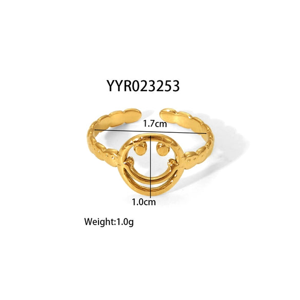 Wholesale Women's Stainless Steel Ring With Geometric Design And Pvd Furnace Real Gold Electroplating Exaggerated Fashion Lines