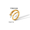 Wholesale Women's Stainless Steel Ring With Geometric Design And Pvd Furnace Real Gold Electroplating Exaggerated Fashion Lines