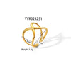 Wholesale Women's Stainless Steel Ring With Geometric Design And Pvd Furnace Real Gold Electroplating Exaggerated Fashion Lines