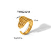 Wholesale Women's Stainless Steel Ring With Geometric Design And Pvd Furnace Real Gold Electroplating Exaggerated Fashion Lines