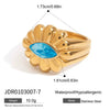 Wholesale Women's Stainless Steel Ring With Geometric Design And Zirconium Flower Accessories Electroplated