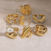 Wholesale Women's Stainless Steel Ring With Geometric Pattern And Electroplating Treatment