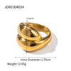 Wholesale Women's Stainless Steel Ring With Geometric Pattern And Electroplating Treatment
