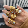 Wholesale Women's Stainless Steel Ring With Geometric Pattern And Electroplating Treatment