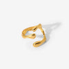 Wholesale Women's Stainless Steel Ring With Geometric Staggering Cross Texture And Electroplating Treatment